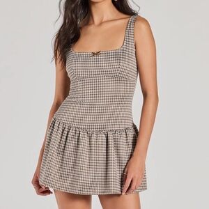 Windsor Plaid Mini Dress with Bow